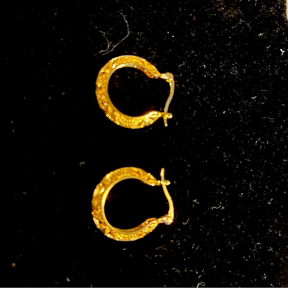 SOLD OUT!!! Titanium Gold Earrings for Women - Picture 5 of 5